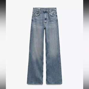 Zara Full Length TRF High Rise Wide Leg Jeans